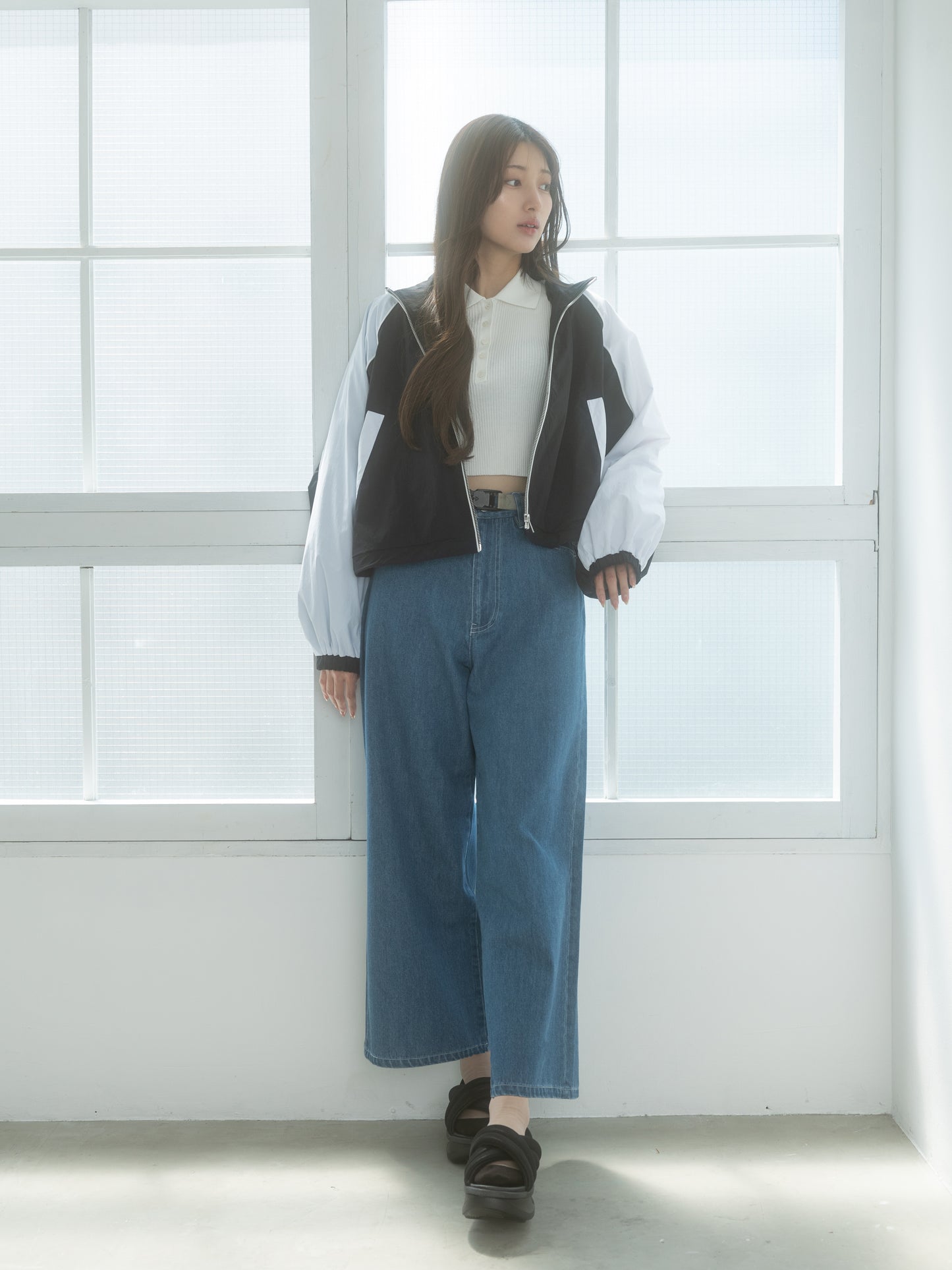 ワイドデニムパンツ