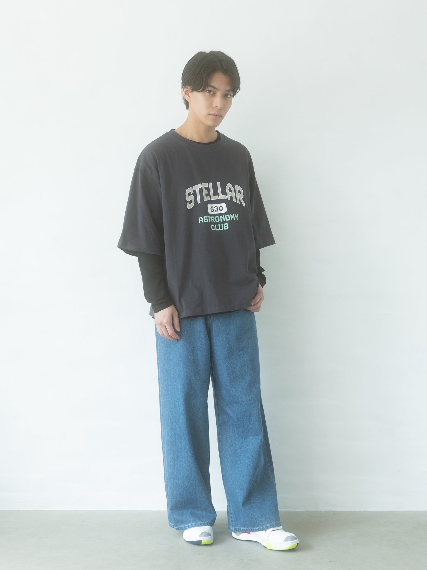 レイヤードプリントTシャツ